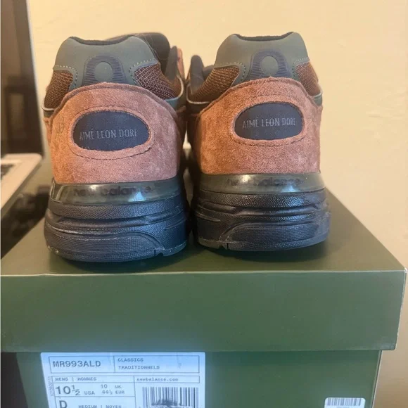 Aime Leon Dore Men's Brown and Green Sneakers - Picture 3 of 6